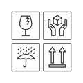 Fragile Icon Set Royalty Free Stock Photo