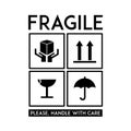 Fragile label design template badge sticker for business design element Royalty Free Stock Photo