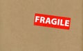 fragile label on packet Royalty Free Stock Photo