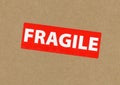 fragile label on packet Royalty Free Stock Photo