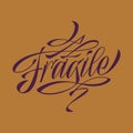 Fragile lettering. Message to print on tshirt, poster, banner.