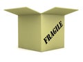 Fragile open card board box