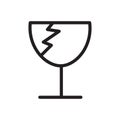 Fragile package icon Outline vector for web ui Royalty Free Stock Photo