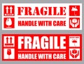 Fragile package label set Royalty Free Stock Photo