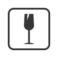 Fragile packaging and logistic vector isolated single icon