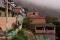Fragile residential constructions of favela Vidigal in Rio de Janeiro Royalty Free Stock Photo