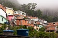 Fragile residential constructions of favela Vidigal in Rio de Janeiro Royalty Free Stock Photo