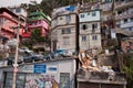 Fragile residential constructions of favela Vidigal in Rio de Janeiro Royalty Free Stock Photo