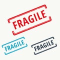 Fragile rubber stamp in vector