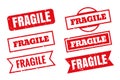 Fragile rubber stamps in different styles set