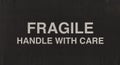 fragile sign on black corrugated cardboard box