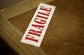 Fragile sign on box Royalty Free Stock Photo