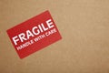 Fragile sticker on Box