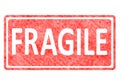 Fragile sticker rubber stamp