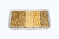 Kozinaki in the range.Seeds, nuts, and sesame seeds. Royalty Free Stock Photo