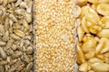Kozinaki in the range.Seeds, nuts, and sesame seeds. Royalty Free Stock Photo