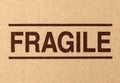 Fragile symbol on cardboard