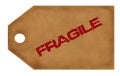 Fragile Tag w/clipping path Royalty Free Stock Photo