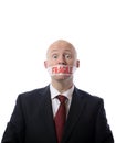 Fragile tape mouth Royalty Free Stock Photo