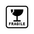 Fragile. Vector illustration of broken glass or glass and mirror symbol, isolated on a blank background that can be edited and cha Royalty Free Stock Photo