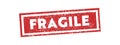 Fragile vintage red stamp tag banner vector