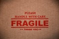 Fragile warning sign label Royalty Free Stock Photo
