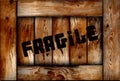 Fragile wooden box background. Vector Royalty Free Stock Photo
