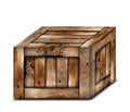 Fragile wooden box. Vector illustration Royalty Free Stock Photo