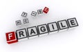 fragile word block on white Royalty Free Stock Photo