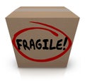 Fragile Word Written on Cardboard Box Packing Move Delicate Item