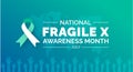 Fragile X FXS Awareness Month background, banner, poster, card design template