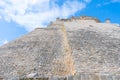 Fragment of the Adivino the Pyramid of the Magician or the Pyramid of the Dwarf. Uxmal an ancient Maya city of the classical per