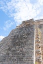 Fragment of the Adivino the Pyramid of the Magician or the Pyramid of the Dwarf. Uxmal an ancient Maya city of the classical per Royalty Free Stock Photo