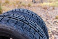 Fragment of the aggressive tread of car tires selective focus