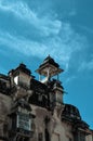 Fragment of amber fort in Jaipur India with deep blue sky in the backdrop Royalty Free Stock Photo