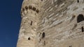 A fragment of the ancient Citadel of Qaitbay   in Alexandria. Royalty Free Stock Photo