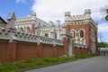 Fragment of the ancient Imperial stables on a May day. Peterhof