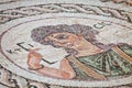 Fragment of ancient religious mosaic in Kourion, Cyprus Royalty Free Stock Photo