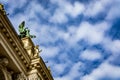 Fragment of an ancient sculpture at the Opera House in Lviv Royalty Free Stock Photo