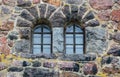 Fragment of the ancient stone walls of the castle town of Vyborg Royalty Free Stock Photo