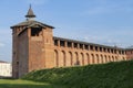 Fragment of the ancient wall of the Kolomna Kremlin. Kolomna. Moscow region Royalty Free Stock Photo