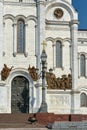 Fragment and architectural details of the Cathedral of Christ the Savior, landmark