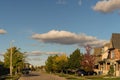 Fragment of an autumn street in a residential area Royalty Free Stock Photo