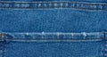 Fragment of the back pocket of blue jeans Royalty Free Stock Photo