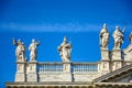 Fragment of the balustrade of the Cathedral of St. John the Baptist on the Lateran Hill in Rome Royalty Free Stock Photo