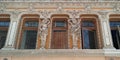 Fragment of baroque decoration of the courtyard of the historic building Passage, Odessa, Ukraine