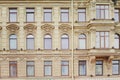 Fragment of a beautiful historical building of the city of Saint Petersburg. Front view.