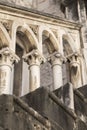 Fragment of a beautiful staircase in the courtyard of the medieval town hall of Trogir Royalty Free Stock Photo