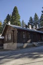 Fragment of beauty renovate ancient palace in the old park Tsarska or Royal Bistritsa near by resort Borovets