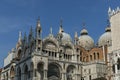 Fragment of beauty Saint Mark`s Basilica and Doge`s Palase at San Marco square or piazza Royalty Free Stock Photo